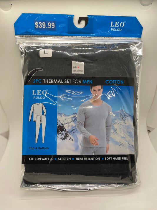 "Black men's thermal underwear with a padded footbed and a stretchy fit"